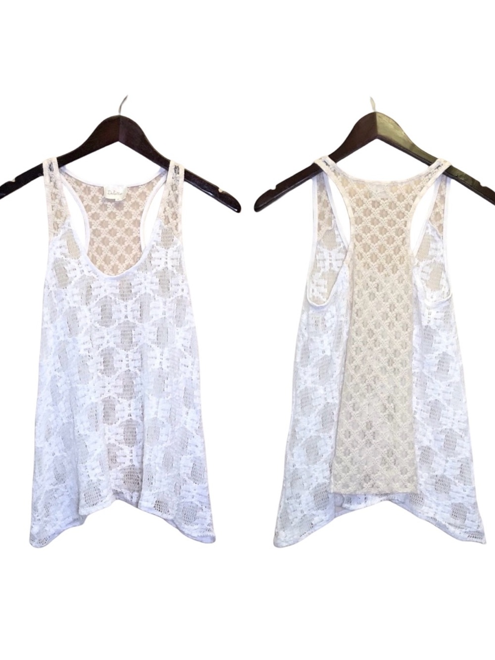 Anthropologie Deletta crochet and lace sheer flowy tank top Size XS Fairy